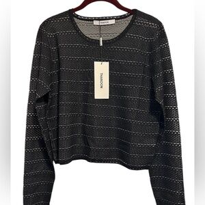 NWT Large Thakoon Black Lace Jacquard Women's Top